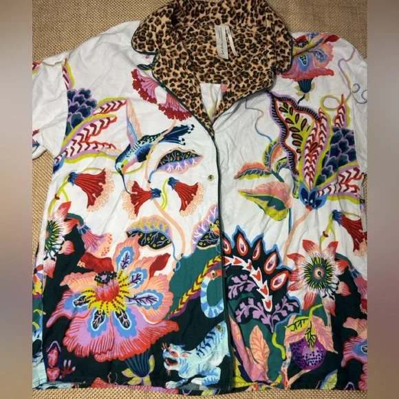 Sarah Gordon x Anthropologie large Tiger Pajama Flannel Set - Picture 4 of 9